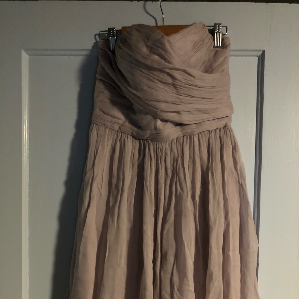 JCREW Bridesmaid Lilac Strapless Silk Dress Size 4